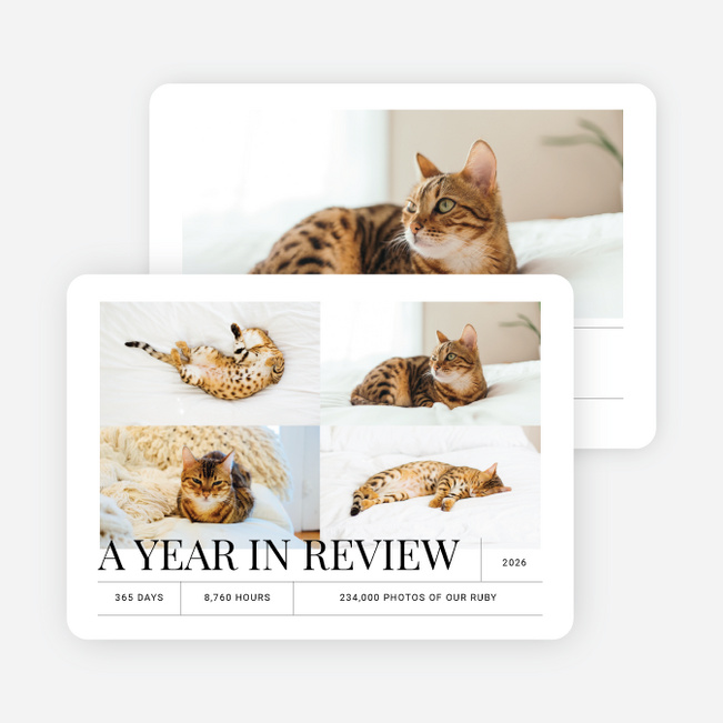 Classic Review New Year Cards and Invitations - Black