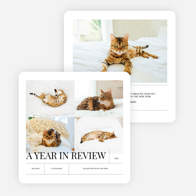 Classic Review New Year Cards and Invitations - Black