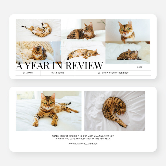 Classic Review New Year Cards and Invitations - Black