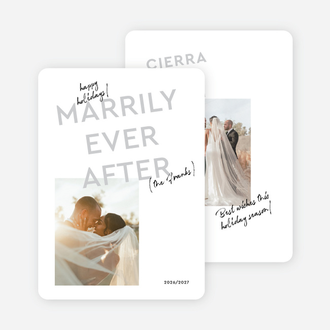 Festively Ever After Holiday Cards and Invitations - Gray