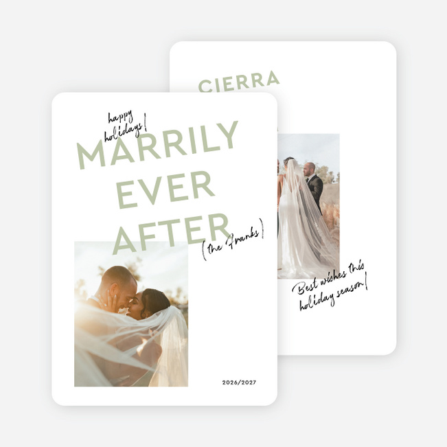 Festively Ever After Holiday Cards and Invitations - Green