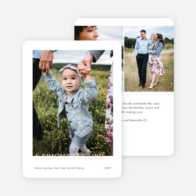 Foil Brightness New Year Cards and Invitations - Pink