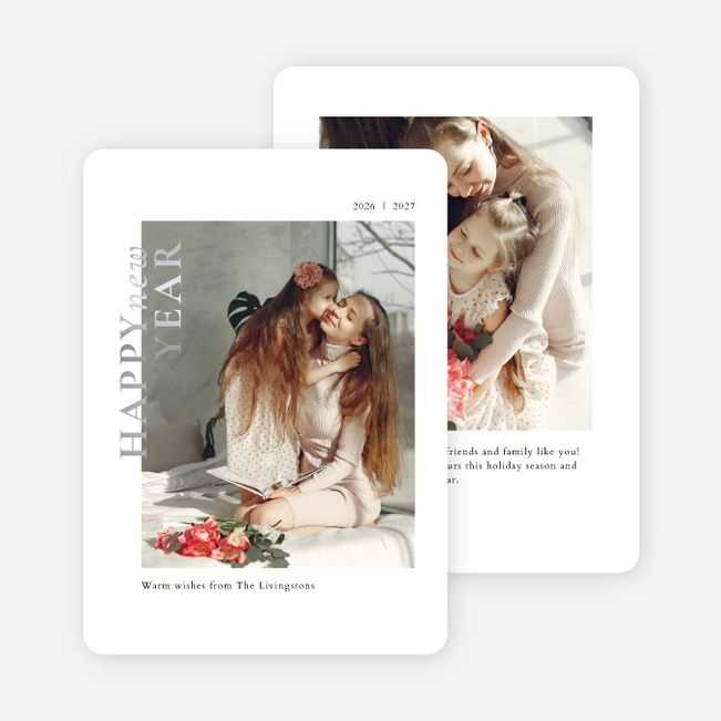 Foil Newness New Year Cards and Invitations - Gray