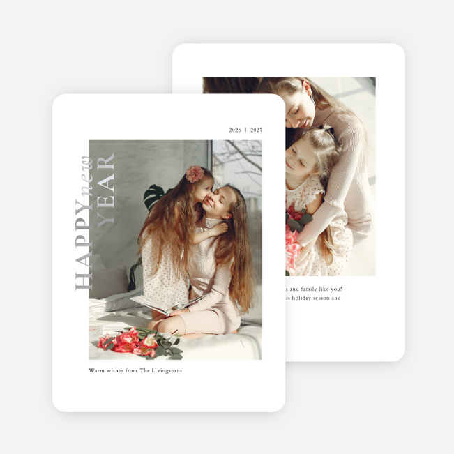 Foil Newness New Year Cards and Invitations - Gray