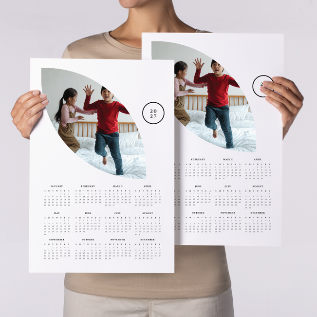 Leaf Photo Poster Calendar - White