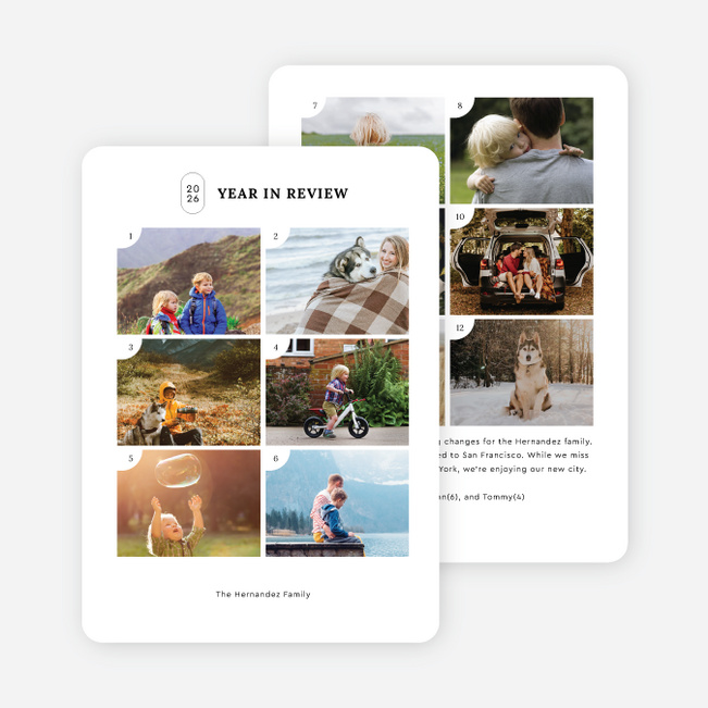 Look Back Multi Photo Holiday Cards - White