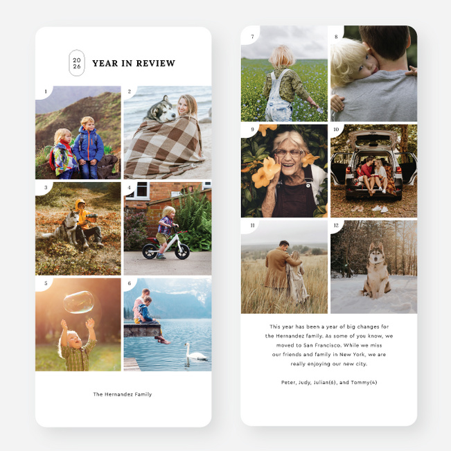 Look Back Multi Photo Holiday Cards - White