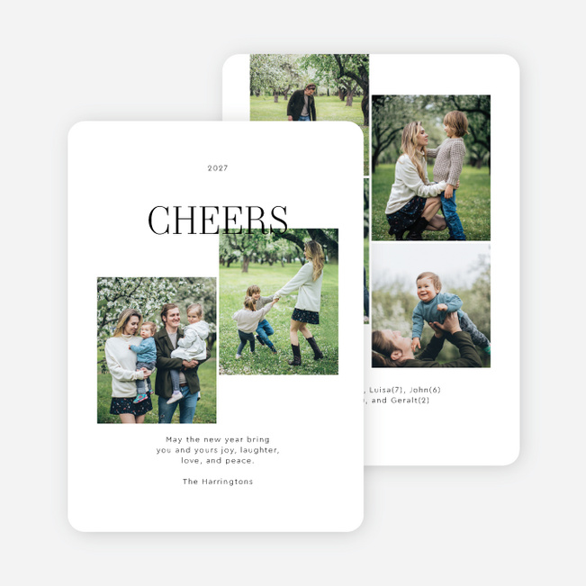 Piece Together New Year Cards and Invitations - White
