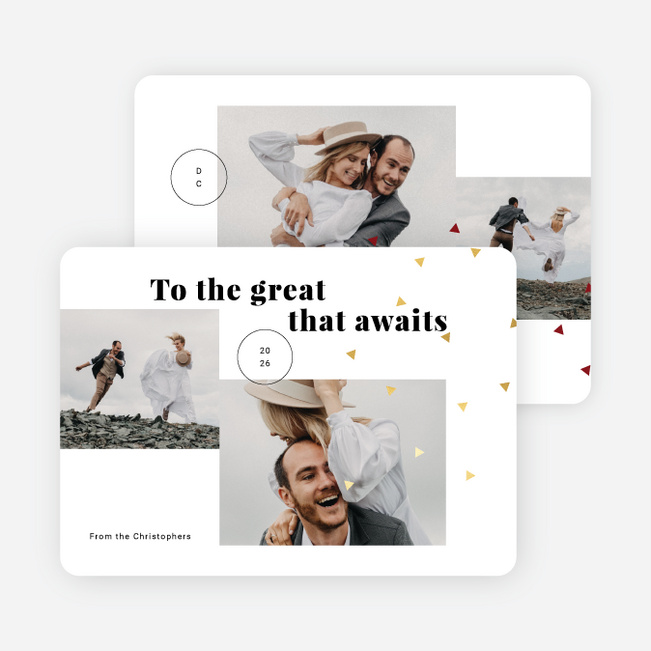 Triangle Confetti Christmas Cards - Yellow