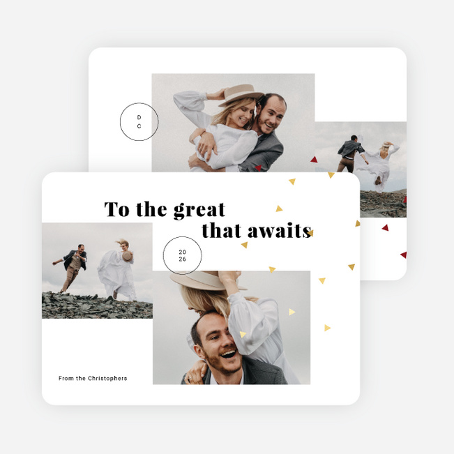 Triangle Confetti Christmas Cards - Yellow