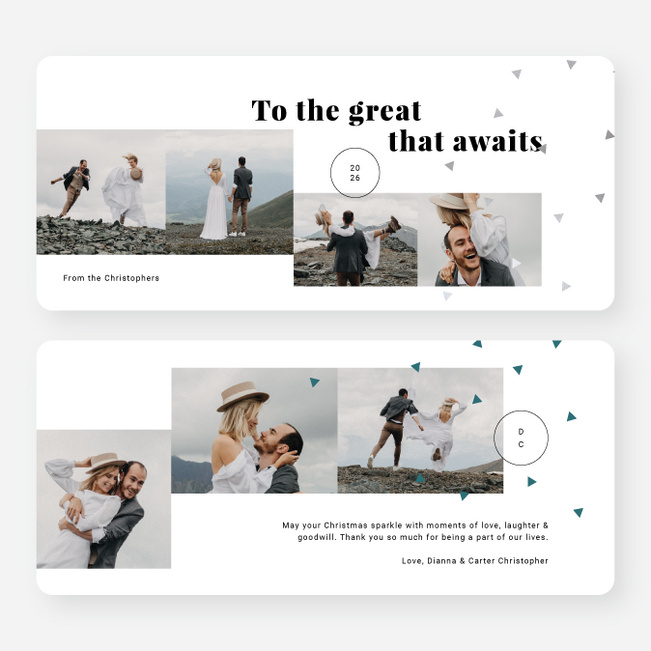 Triangle Confetti Christmas Cards - Gray