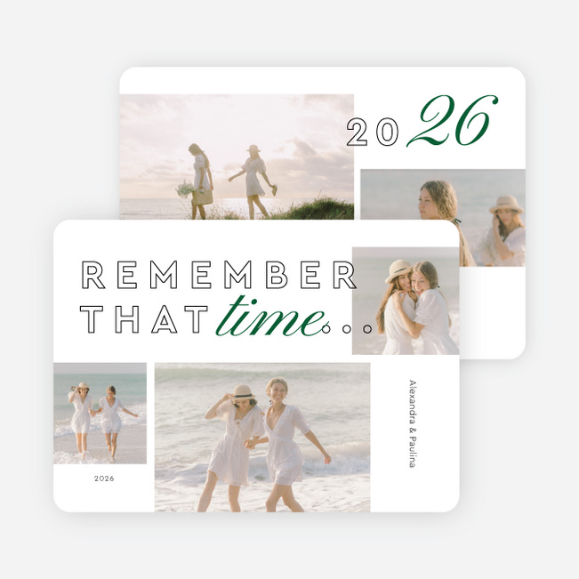 Annual Memories Holiday Cards and Invitations - Green