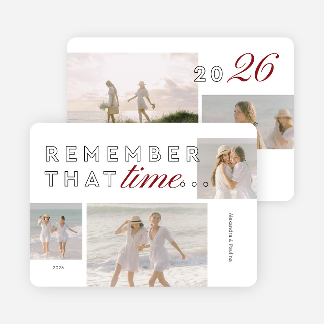 Annual Memories Holiday Cards and Invitations - Red