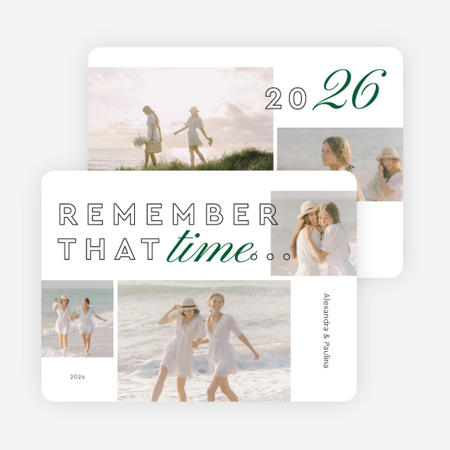 Annual Memories Holiday Cards and Invitations - Green