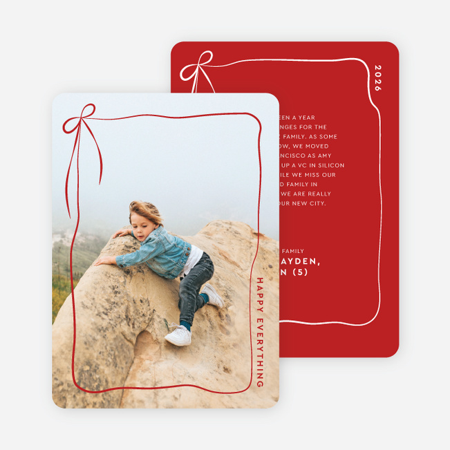 Biggest Present Holiday Cards and Invitations - Red