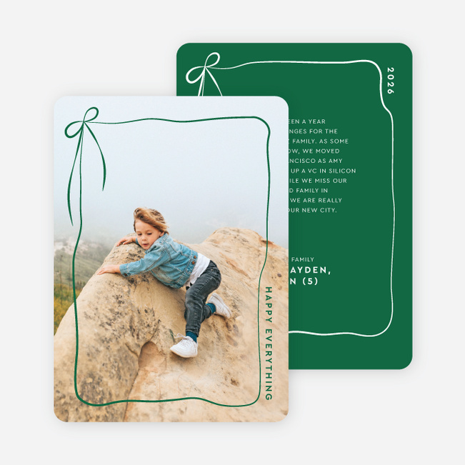 Biggest Present Holiday Cards and Invitations - Green