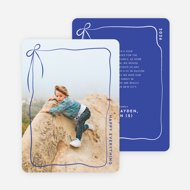 Biggest Present Holiday Cards and Invitations - Blue