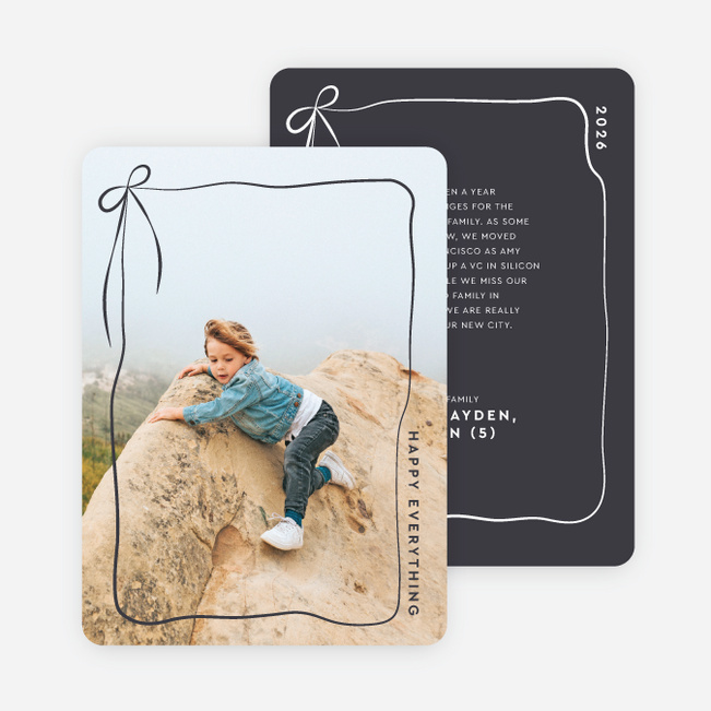 Biggest Present Holiday Cards and Invitations - Gray