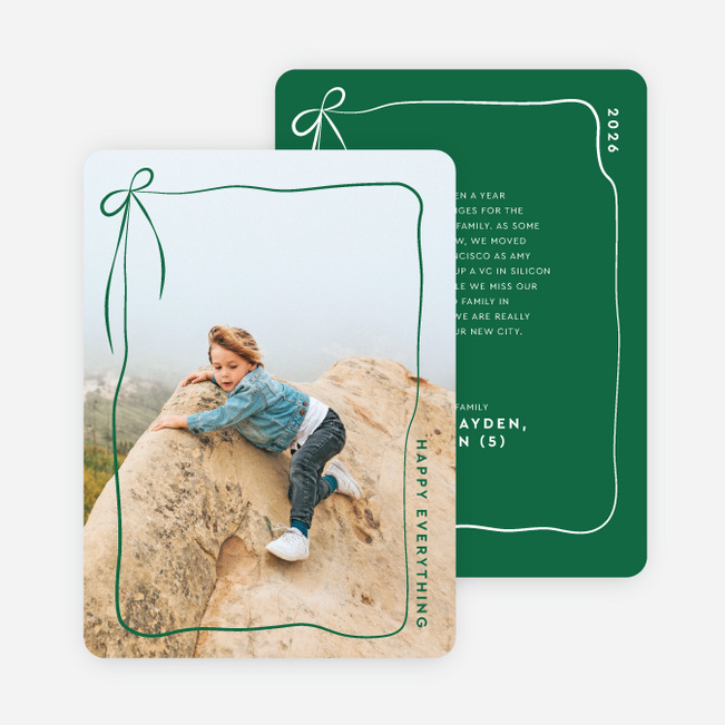 Biggest Present Holiday Cards and Invitations - Green