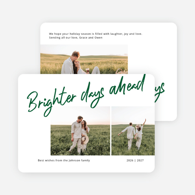 Brighter Days Holiday Cards and Invitations - Green