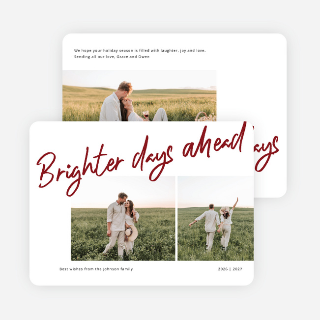 Brighter Days Holiday Cards and Invitations - Red