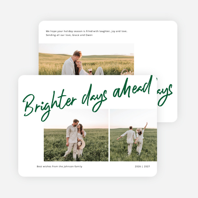 Brighter Days Holiday Cards and Invitations - Green