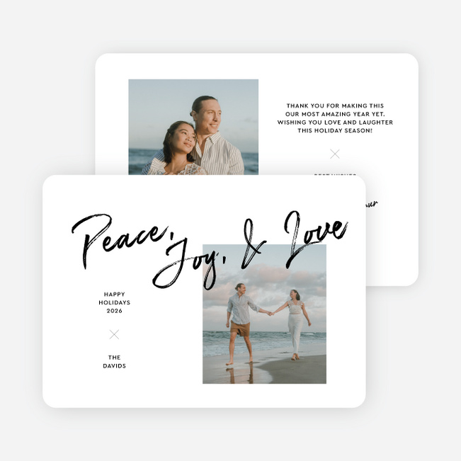 Brushed by the Season Holiday Cards and Invitations - Black