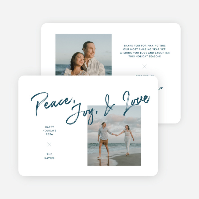 Brushed by the Season Holiday Cards and Invitations - Blue