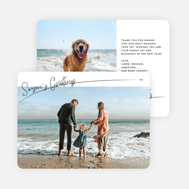 Casually Written Holiday Cards and Invitations - White