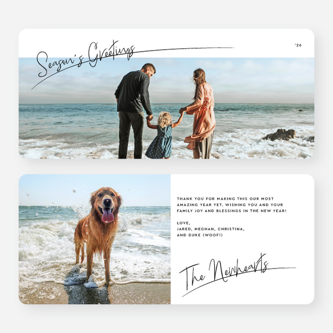Casually Written Holiday Cards and Invitations - White