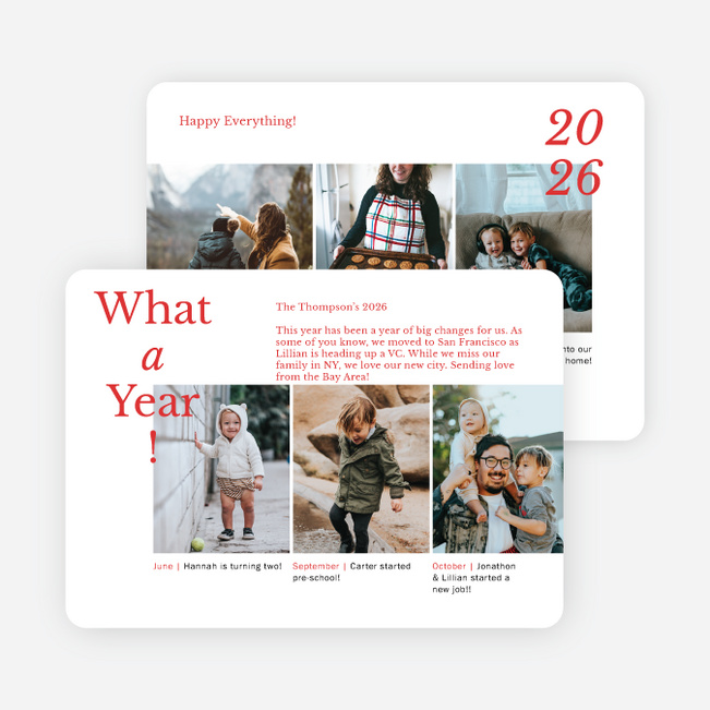 Happy Flashback Holiday Cards and Invitations - Red