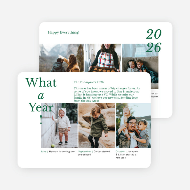 Happy Flashback Holiday Cards and Invitations - Green