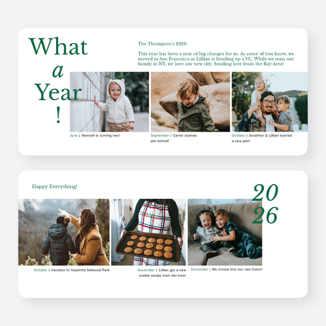 Happy Flashback Holiday Cards and Invitations - Green