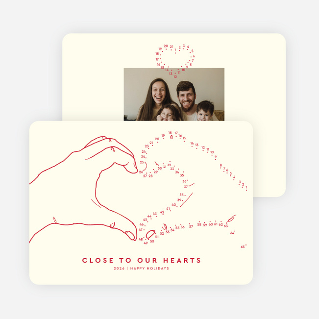 Heartful Connection Holiday Cards and Invitations - Beige