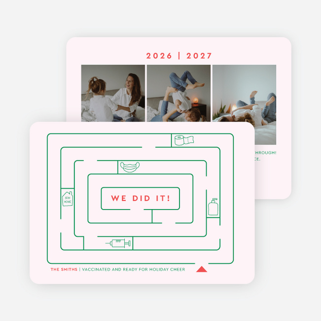 Icon Maze Holiday Cards and Invitations - Pink