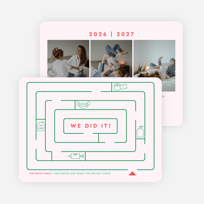 Icon Maze Holiday Cards and Invitations - Pink