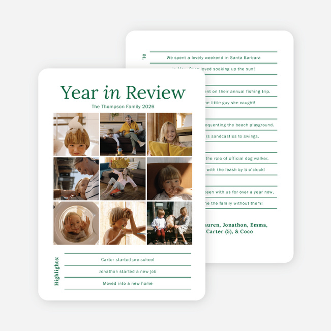 Listed Review Holiday Cards and Invitations - Green