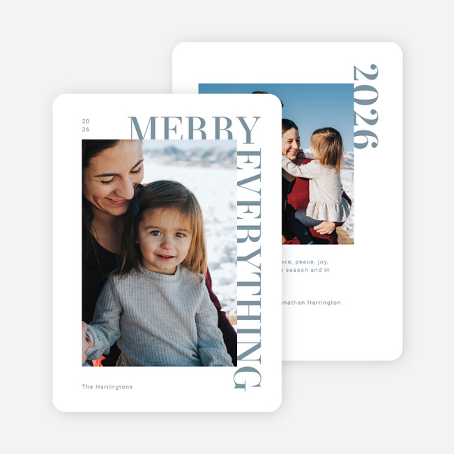 Merry & Modern Holiday Cards and Invitations - Blue