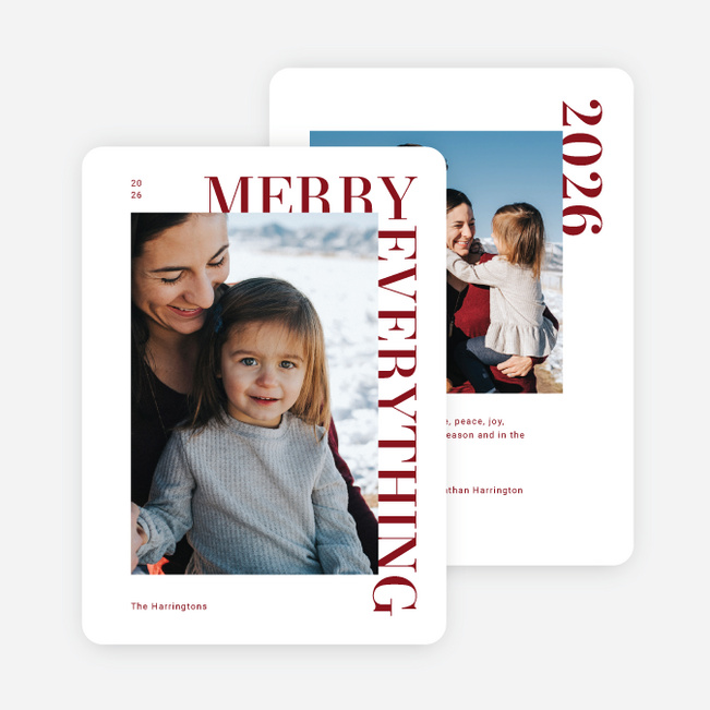 Merry & Modern Holiday Cards and Invitations - Red