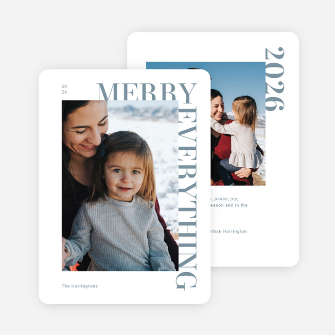 Merry & Modern Holiday Cards and Invitations - Blue