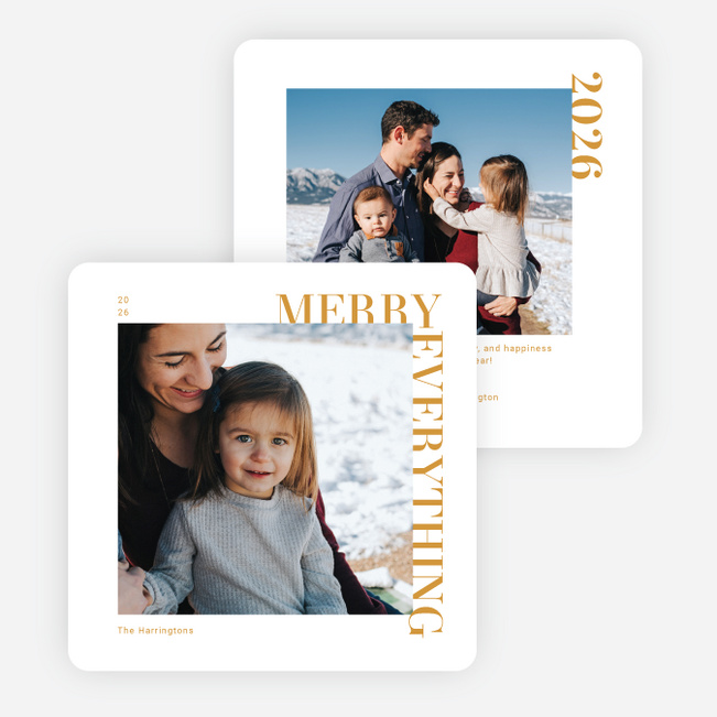 Merry & Modern Holiday Cards and Invitations - Yellow