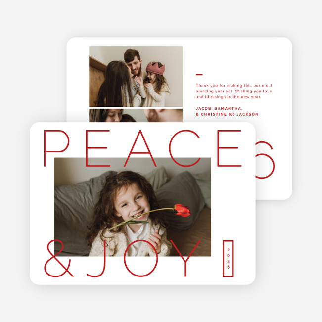 Truly Peaceful Holiday Cards and Invitations - Red