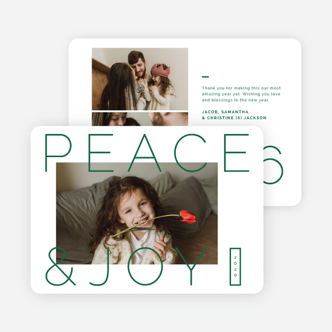 Truly Peaceful Holiday Cards and Invitations - Green