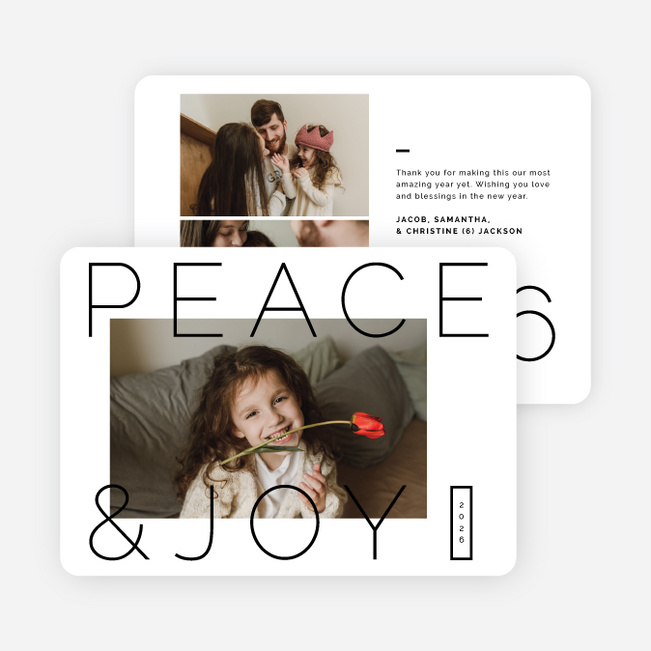 Truly Peaceful Holiday Cards and Invitations - Black
