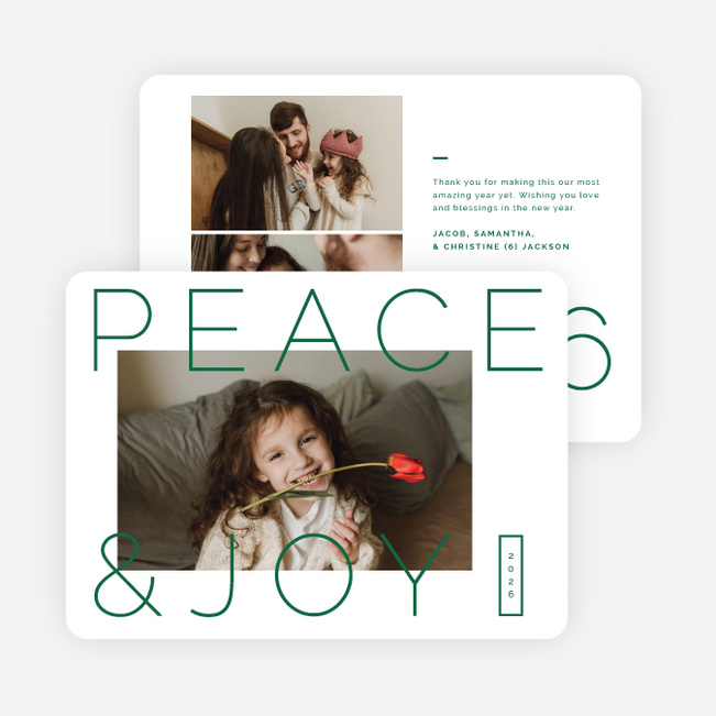 Truly Peaceful Holiday Cards and Invitations - Green