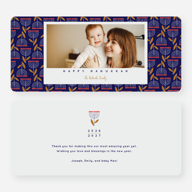 Botanical Lights Hanukkah Cards - Multi