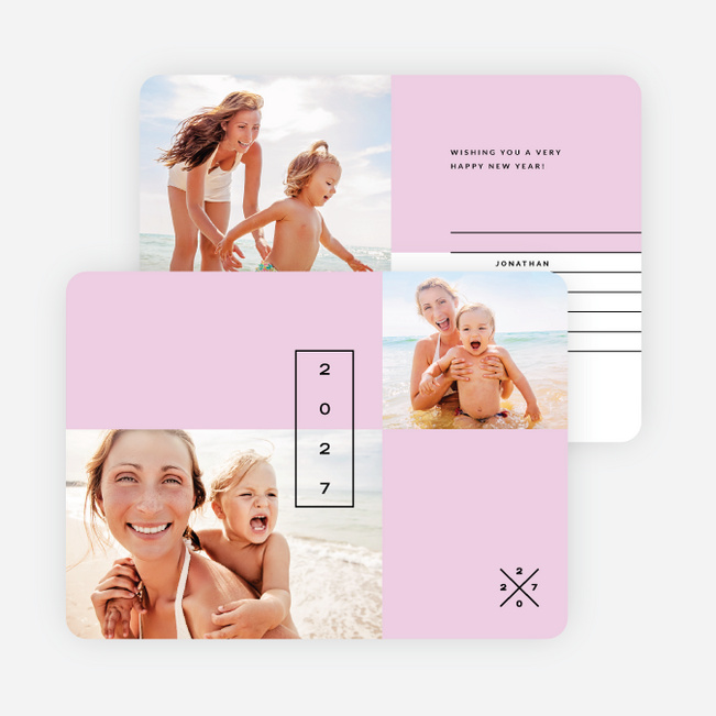 Clean Lines New Year Cards - Purple