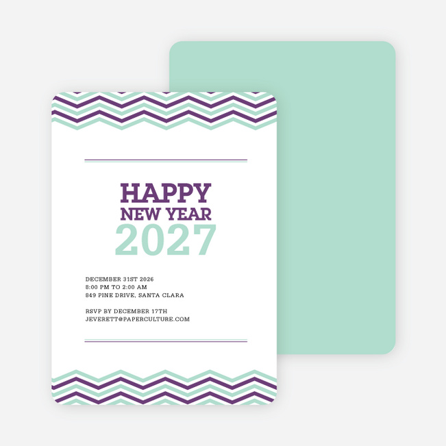 New Year Resolutions Party Invitations - Purple