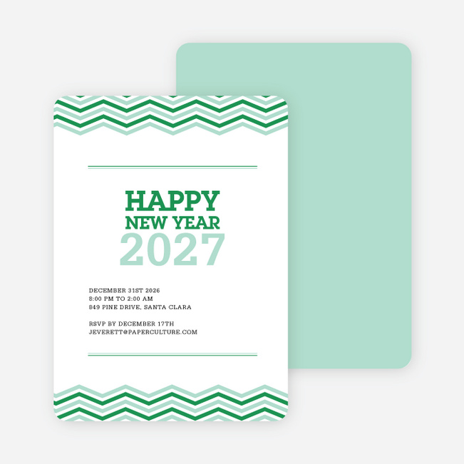 New Year Resolutions Party Invitations - Green