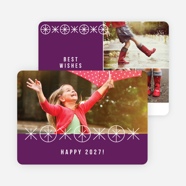 Ornaments Galore New Year Cards - Purple